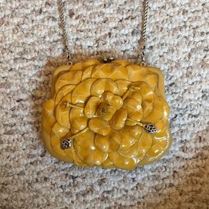 NWT Brighton roselie yellow mini purse with chain